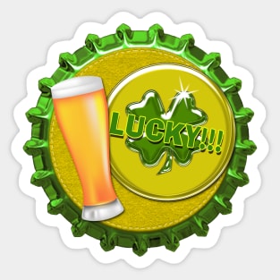 St. Patrick's Day Beer Lucky Magnet and Sticker by Cherie(c)2022 Sticker